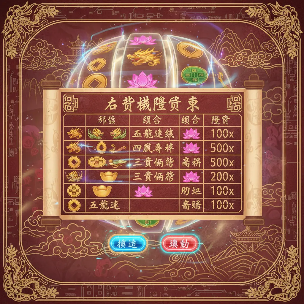 老虎機賠率表 - 賠率表